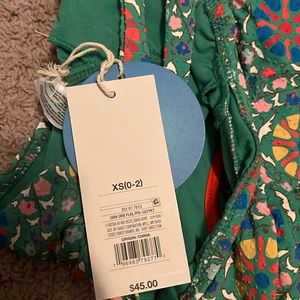 Rhode high leg cheeky bathing suit XS new NWT green floral